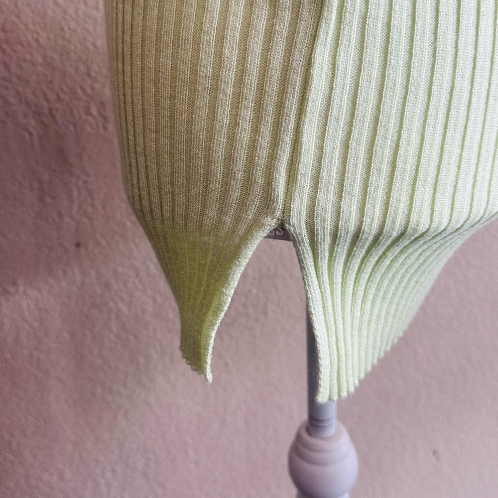 Topshop Green Ribbed Fitted Tank Top - Picture 10 of 11